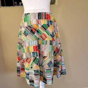 Piazza Sempione Colorful Abstract Print Skirt